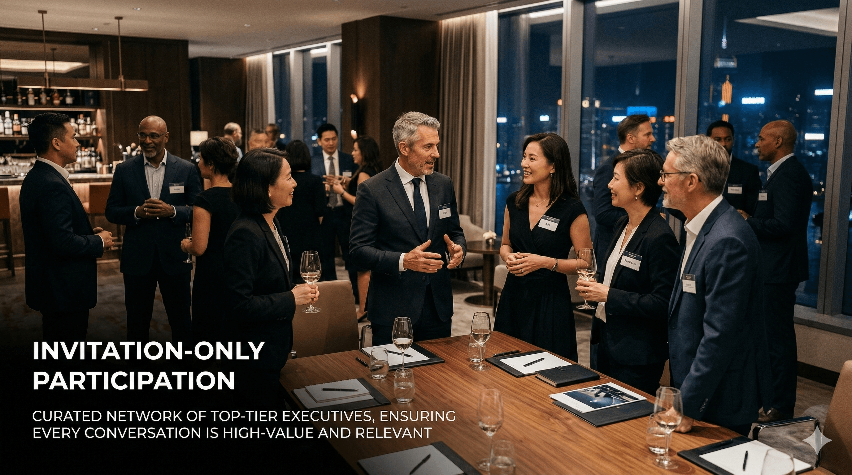 Executives in a high-end corporate boardroom meeting